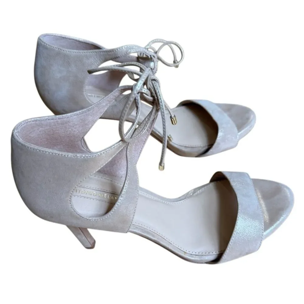 Antonio Melani Women's Kalee Ankle Strap Heeled Sandals in Size 9.5 New Nude